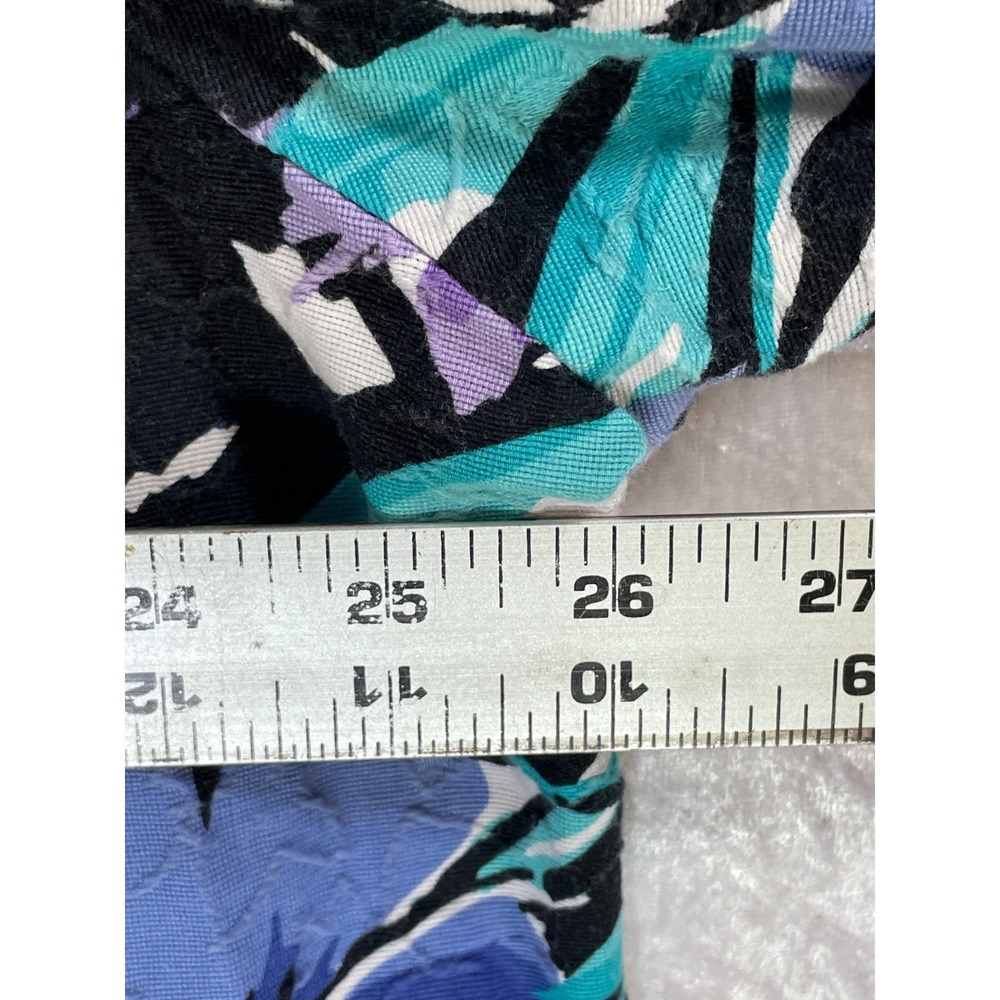 Dressbarn Woman Floral Zip Up Jacket Womens 24W Blue Purple Cotton Matelasse - Picture 4 of 9